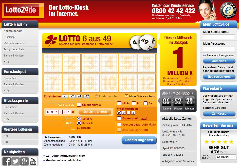 Lotto24 - Übersicht der Lotto-Anbieter bei Lotto-Lotto-Lotto.de