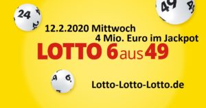 Lottozahlen 12.2.2020 - heute Mittwoch - Lotto-Lotto-Lotto.de